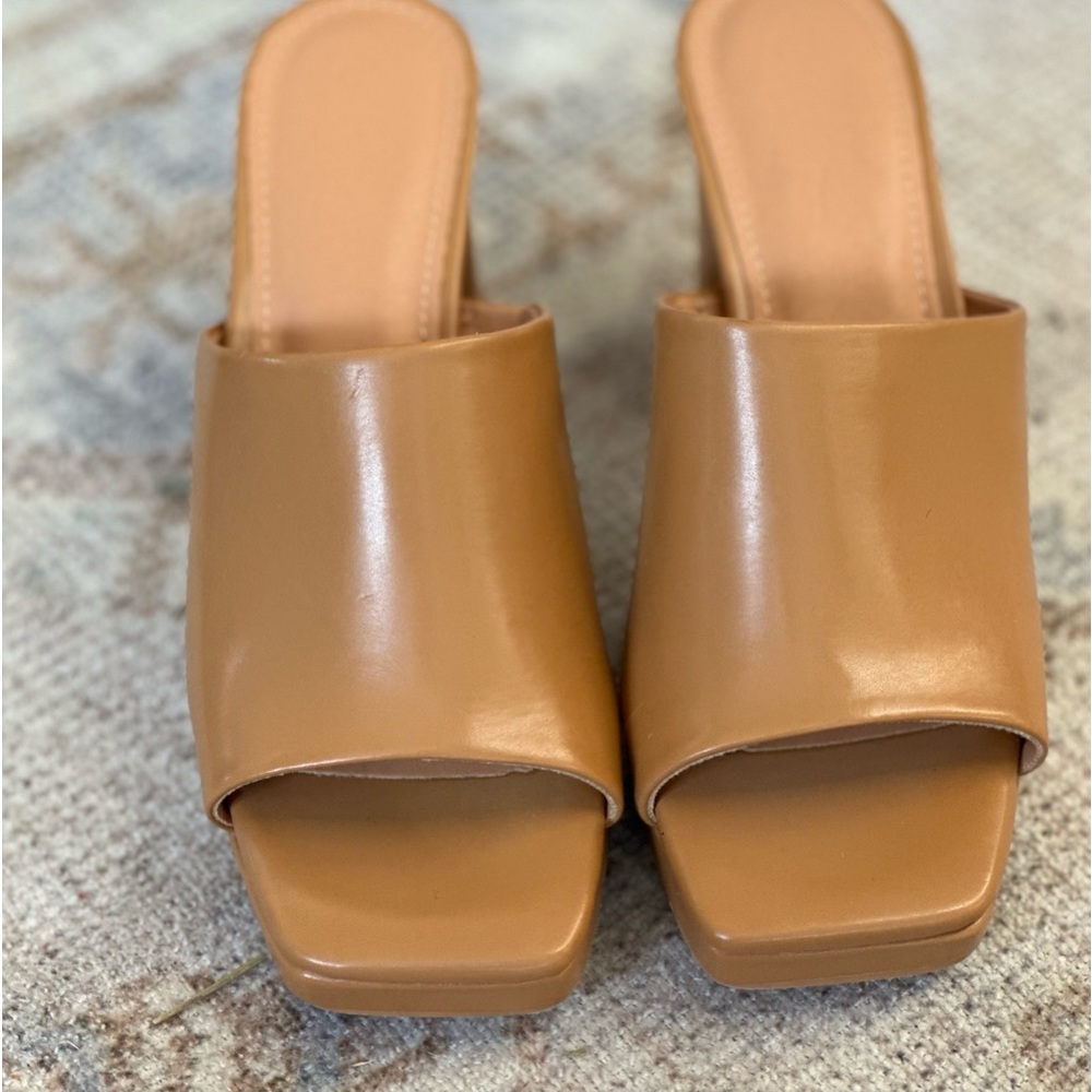 Square Toe Slip on heels